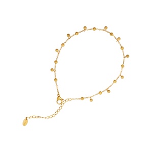 Chaîne de cheville perlée en acier inoxydable plaqué or pour femme, bijou de plage estival, cadeau - Product Image 1