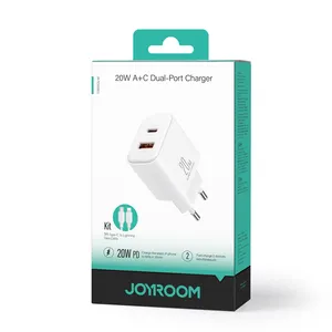 JOYROOM adaptor pengisi daya ponsel portabel, adaptor pengisi daya Cepat 20W USB C