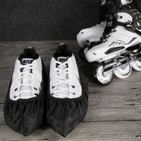 Couvre-chaussures noirs imperméables en plastique TP durable, réutilisables, pour patins à roulettes, patins à glace et sols domestiques