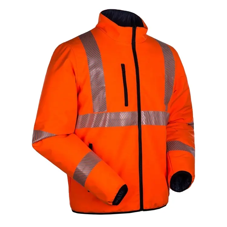 Hi VIS khả năng hiển thị cao an toàn Áo khoác làm việc mặc áo Khoác Phản Quang Công việc mặc hai bên mặc áo khoác