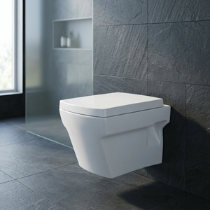 WC suspendu mural en céramique sans bride, à siphon en P, de style européen, pour salle de bain moderne et sanitaires contemporains - Product Image 3
