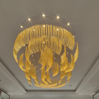 Lustre LED moderne de grande taille pour décoration intérieure, suspension pour hôtel, villa, escalier, luxe, pour hall d'entrée, restaurant