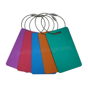 Tùy chỉnh Matte nhôm Thẻ Hành Lý với vòng chìa khóa Anodized nhôm Vali tag trống kim loại hành lý tag - Product Image 4