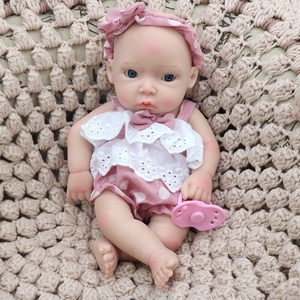 11 Inch <strong>Small</strong> Soft Silicone Reborn Baby <strong>Doll</strong> Fashion Mini Toy Model in Pink for Children - Product Image 4