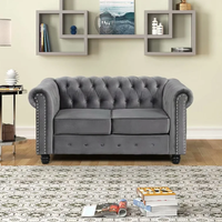 Sofás Modernos Populares en Europa, Muebles Reclinables de 3 Plazas + Sofá de Dos Plazas, Estilo Americano, Juego de Sofás de Terciopelo Gris para Sala de Estar