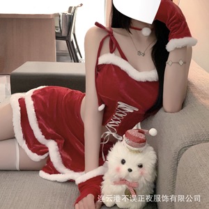No late at night, New Year's red Christmas lingerie, pure and sexy style clothes, qqny cute cat uniform set - Product Image 1