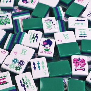 Classic Premium Acrylic Cloisonne Inspired Luxury Style 160 Tiles Mah Jongg <b>Set</b> for Board Game Club - Product Image 4