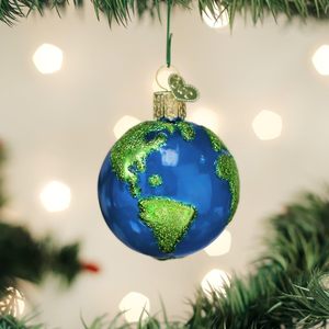 For Planet Earth Glass Blown Ornament Christmas Tree Handcrafted Holiday Decoration Outer Space Collection - Product Image 2