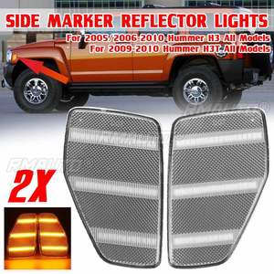 2 luces LED de señal de giro para Hummer H3 2005/2006-2010 H3T 2009-2010, luz de repetidor lateral, reflector, lámpara de guardabarros delantero - Product Image 1