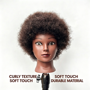 Cabeza de Maniquí con <span class=keywords><strong>Cabello</strong></span> Natural Estilo Yaki Europeo Americano, para Prácticas de Trenzado, Pelucas Negras, <span class=keywords><strong>Cabello</strong></span> <span class=keywords><strong>Rizado</strong></span> y Voluminoso, 38cm - Product Image 5