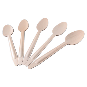 Vork Mes Lepel Wegwerp Bestek van Berkenhout Ecologisch Besteksets Glad Gepolijst Oppervlak Aangepast Logo 165mm Treksterkte - Product Image 4