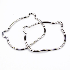 Mignon Animal métal sac à main poignée chat tête sac à main <span class=keywords><strong>boucle</strong></span> anneau sac poignée <span class=keywords><strong>ours</strong></span> tête sac poignée pour sac bricolage accessoires - Product Image 3