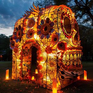 Lanterna Festiva a LED per Decorazione di Halloween e Giorno dei Morti Messicano per Feste e Casa, Illuminazione da Esterno Impermeabile IP65 - Product Image 5