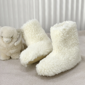 Custom Women Winter Warm House Ankle Convenient Bedroom Floor Indoor Natural Lamb Real <strong>Wool</strong> <strong>Slippers</strong> <strong>Boots</strong> - Product Image 6