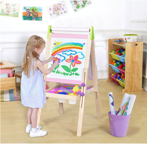 子供木製両面磁気子供ドローイングボードおもちゃ絵画パッドアート用品イーゼル教育 - Product Image 1
