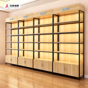 Estantes de Madera para Abarrotes JIUSHUN, Estante de Exhibición Resistente, Gabinete con Logotipo Personalizado, Estantes de Madera para Supermercados - Product Image 4