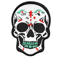 Patchs brodés de style punk européen et américain pour moto, faits à la main, motif tête de mort fantôme pour chaussures et vêtements - Vente en gros