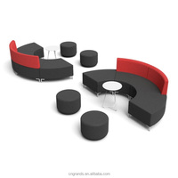 Ensemble de canapés modulaires modernes en forme de U, canapé d'angle rembourré en velours pour le bureau, le hall d'accueil, la salle d'attente, la zone de détente