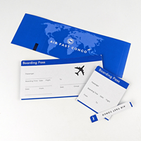 Billetes de avión de papel térmico personalizado, billetes de avión de tinta plateada para rascar, billete de admisión con número de serie variable
