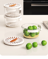 GREENSIDE Bac de rangement pliable portable pour fruits et légumes Bol d'égouttage de cuisine Boîte de conservation pour réfrigérateur pour voyage en plein air