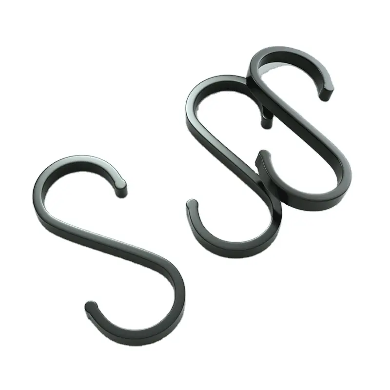 Black Metal S Shaped Hooks for Hanging Plants Metal Hooks for Hanging Clothes Stainless Steel S Hooks for kitchen bathroom