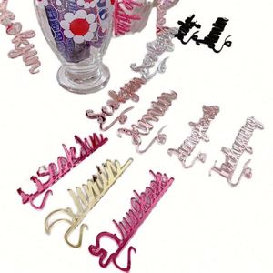 Décoration de gâteau en acrylique personnalisable à bas prix, nouvelles lettres anglaises, fournitures promotionnelles pour fêtes, décoration de gâteau d'anniversaire ou de Thanksgiving - Product Image 1