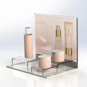 Custom Acrylic Point of Sale Retail Display Box Standee Design Marketing Shelf Lucite Display Holder for Skincare