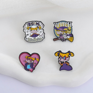 Alfileres esmaltados animados <span class=keywords><strong>de</strong></span> aventura <span class=keywords><strong>de</strong></span> dibujos animados <span class=keywords><strong>de</strong></span> <span class=keywords><strong>los</strong></span> <span class=keywords><strong>90</strong></span> Rugrats chica traviesa broche divertido solapa mochila insignia joyería regalos para niños amigos - Product Image 6