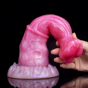 NNSX 9 Inch Length Horse <b>Dildo</b> Peach Color Flower Head Cock for Female Male Masturbation <b>Dildo</b> Anal Vagina Massager Sex Toys - Product Image 4