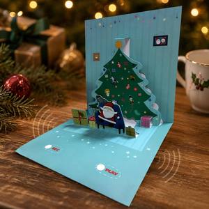 <span class=keywords><strong>Tarjeta</strong></span> de Felicitación Navideña Innovadora con Grabación 3D, <span class=keywords><strong>Tarjeta</strong></span> de Felicitación con <span class=keywords><strong>Sonido</strong></span> Personalizado para Regalos Promocionales Corporativos Navideños, Venta al por Mayor - Product Image 1