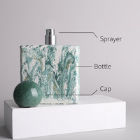 Vente en gros de flacons de parfum en verre de luxe de 30 ml et 50 ml, flacons de parfum portables noirs