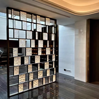 Mur de séparation de décoration d'acier inoxydable de diviseur de pièce d'écran d'intimité en métal avec la séparation de brique en verre