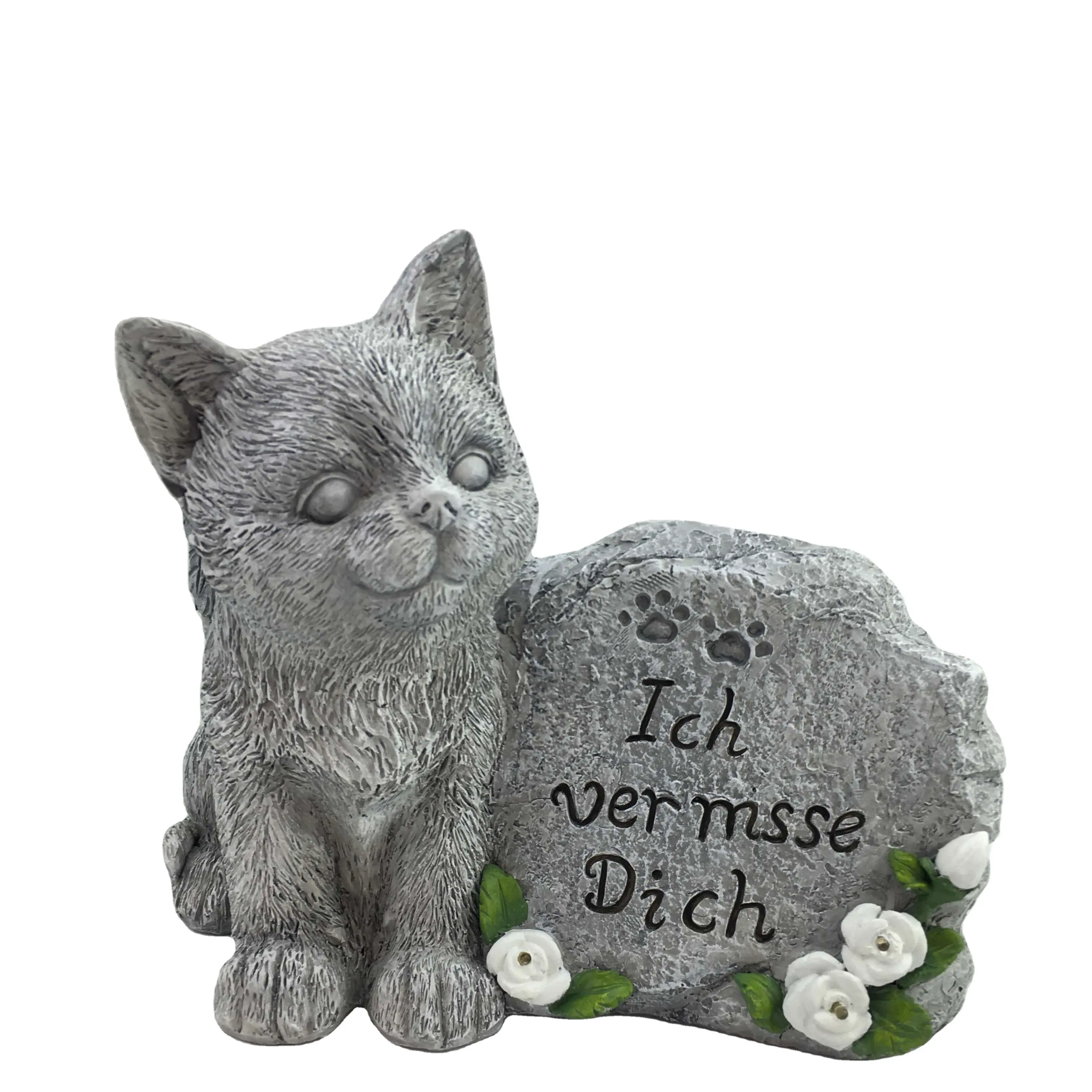 Custom Hars Huisdier Gedenkteken Stenen Voor Honden Of Katten Hartvormige Met Windgong Hond Grave