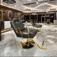 Fauteuil de barbier inclinable et rotatif en cuir, ergonomique, rotation à 360 degrés, réglable en hauteur, pour salon de coiffure