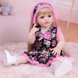 Poupée Reborn en Vinyle Intégral, Figurine Réaliste, Robe de Princesse Colorée, Jouet d'Éveil, Cadeau pour Filles - Grande Vente - Product Image 1