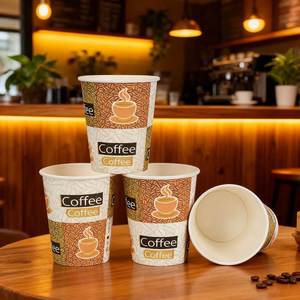 8oz Disposable Single Wall Corrugated PE <b>Paint</b> Coated Paper Cup for Hot Drinks Coffee Tea Tequila More-Customizable Printing - Product Image 4