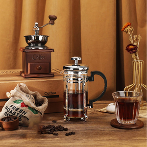 เครื่องชงกาแฟเฟรนช์เพรสแบบวินเทจ พร้อมเครื่องบดเมล็ดกาแฟ ชุดของขวัญงานแต่งงานสุดหรู หม้อแบบหมุนมือ ปรับแต่งได้ตามต้องการ OEM ของขวัญคริสต์มาส มูลาน - Product Image 2