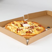 Boîte à pizza en papier kraft au fini mat imprimé personnalisé avec support triangulaire en papier ondulé pour usage industriel alimentaire