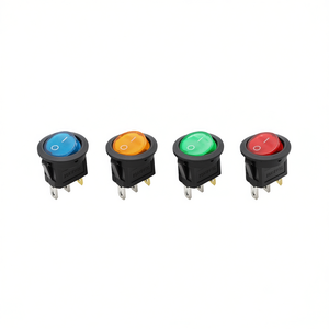 Interrupteur à bascule rond éclairé 12V 20A, lot de 20, options de couleurs pour usage électrique automobile - Product Image 3