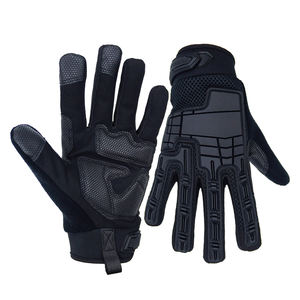TPR Anti-Impact Anti-dérapant Anti-vibration Gants de travail robustes Paume en cuir synthétique durable Gants de mécanicien à doigts complets - Product Image 1