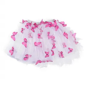 New style girls party fairy skirt wholesale princess pink butterfly baby tutu