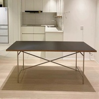 Table de conférence moderne et contemporaine pour grandes entreprises, bureau de négociation long, bureau d'ordinateur, bureau d'étude et de séjour en bois et métal