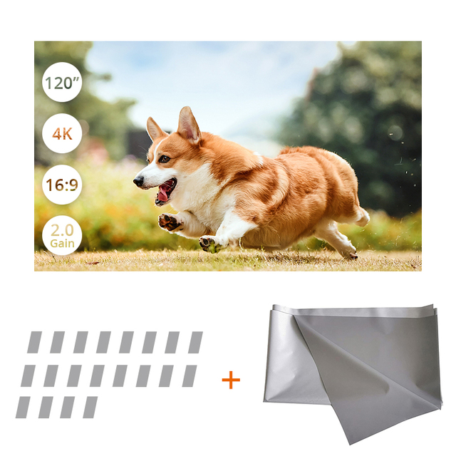 Hotack Wholesale Portable HD Projector Screen 80/100/120 Inch Foldable Movies Screen for Indoor & Outdoor 16:9 Format