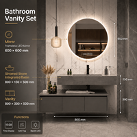 Meubles-lavabos de salle de bain avec comptoir en marbre, achat en gros, meuble-lavabo flottant moderne gris avec étagère ouverte