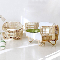 Canapé en rotin tissé à la main chaise d'extérieur jardin luxe Style Villa hôtel cour balcon petite Table table basse extérieure ensemble