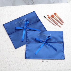 Wholesale Custom Satin <b>Envelope</b> Pouch Bag for Packaging Hair Blue Luxury Matte Satin Flap T-shirt Dress Storage Pouch Silk Bags - Product Image 5