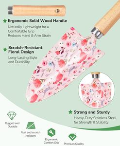 <b>Gardening</b> Tools Gift Set for Women Heavy-Duty Tools and sunhat with Floral Organizer <b>Bag</b> - Product Image 3