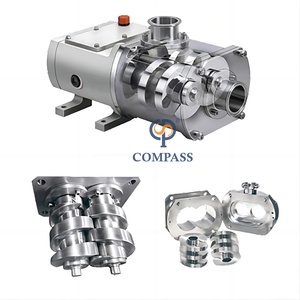 Pompe à double vis SS316L de haute qualité Source d'arrosage à moteur hygiénique conçue boussole pour le produit de pompes à confiture de beurre d'arachide - Product Image 1