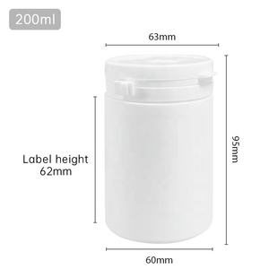 HDPE Flip Top Cap Medicina Vitamina Contenedor Cápsula Nutrición Suplemento dietético Píldora Botellas redondas Pull-Ring Tear Off Cap - Product Image 6