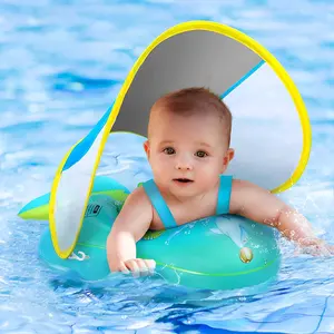充气水上游泳池漂浮物戒指蓝色游泳池婴儿便携式漂浮物带安全座椅